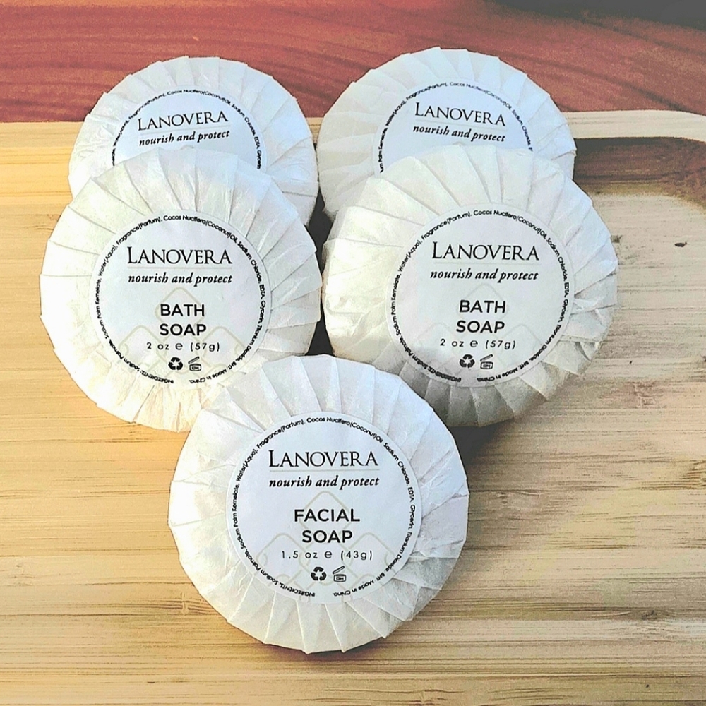 Lanovera White 5 Bath & Facial Soap Set - Bellagio Luxury Soap - MGM Resorts